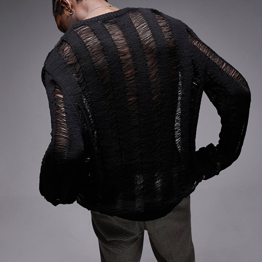 ASOS Topman Punk ladder black sweater
